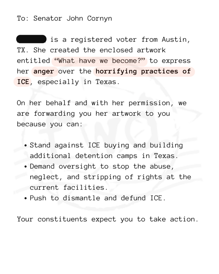 Text of formal letter.